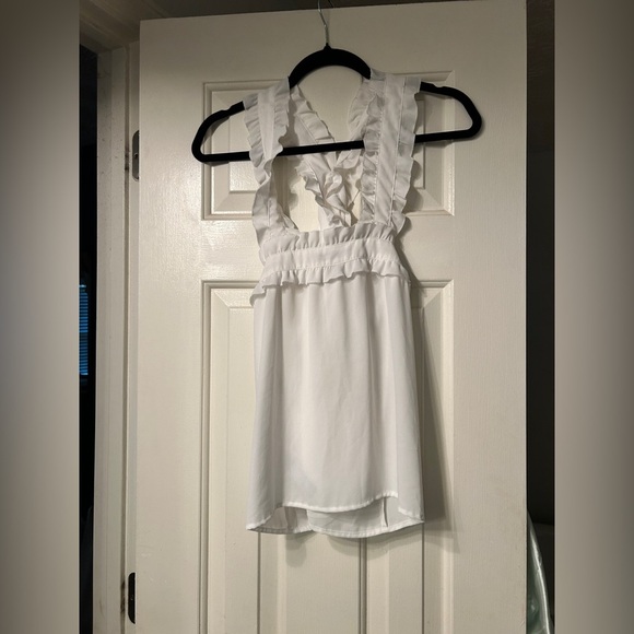 J.Crew Drapey Wrap Front Criss Cross Neck Ruffle Top size 8 - Picture 6 of 7